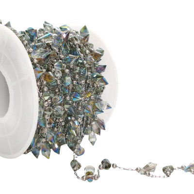 Fine chain with 3.5 mm plastic black balls surgical steel