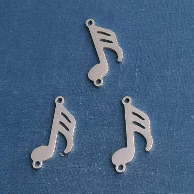 Infinity connector made of surgical steel in three color combinations