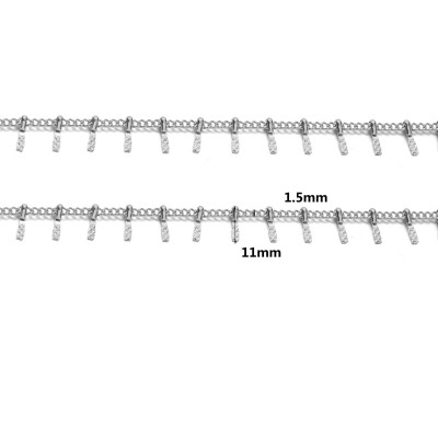 Fine chain with oval eyelets surgical steel