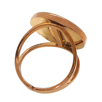 Adjustable ring with round bowl three colour options surgical steel