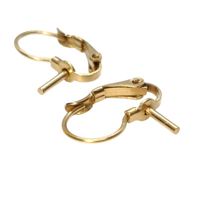 Mechanická náušnice s bodcem chirurgická ocel PVD light gold