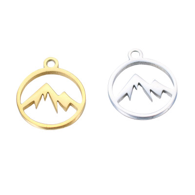 Surgical steel mountain pendant, two color options