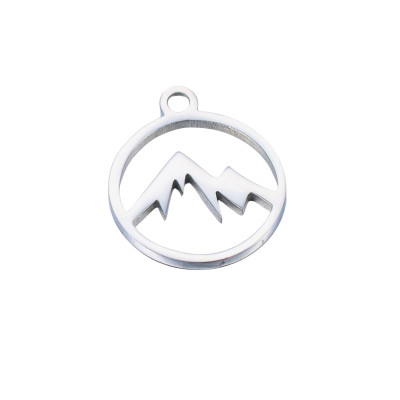 Surgical steel mountain pendant, two color options