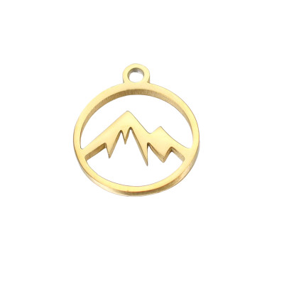 Surgical steel mountain pendant, two color options