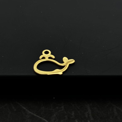 Surgical steel whale pendant