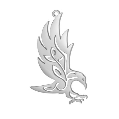 Surgical steel whale pendant