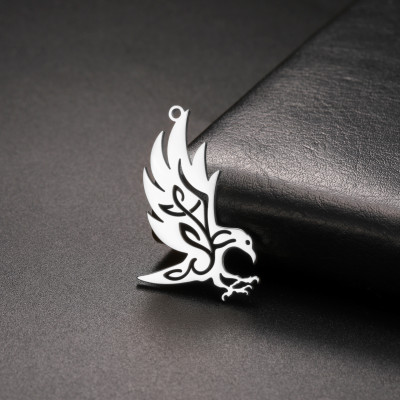 Surgical steel whale pendant