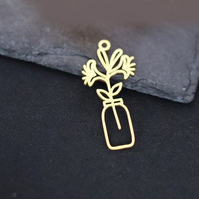 Přívěsek kytička ve vázi chirurgická ocel dvě varianty