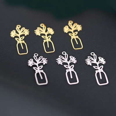 Přívěsek kytička ve vázi chirurgická ocel dvě varianty