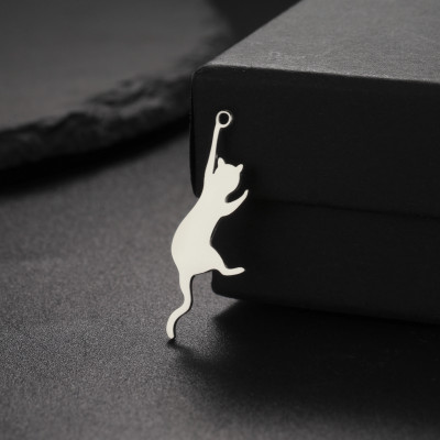 Micka cat pendant, surgical steel, two color variants