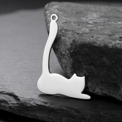 Micka cat pendant, surgical steel, two color variants