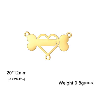 Konektor kostička se srdíčkem tři očka chirurgická ocel