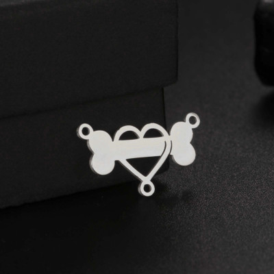 Infinity connector made of surgical steel in three color combinations