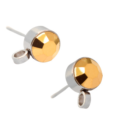 Crystal Capri gold chaton case made of surgical steel