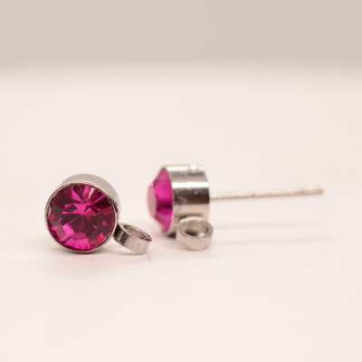 Puseta se šatonem barvy Fuchsia z chirurgické oceli