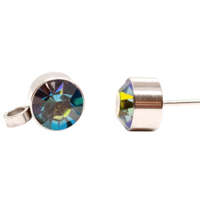 Puseta se šatonem barvy Crystal Bermuda Blue z chirurgické oceli