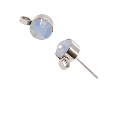 Puseta se šatonem barvy Light Sapphire Opal z chirurgické oceli