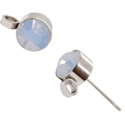 Puseta se šatonem barvy Light Sapphire Opal z chirurgické oceli