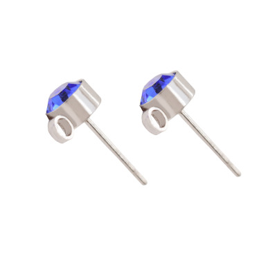 Sash with Sapphire color rhinestone from surgical steel