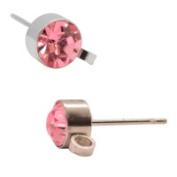 Stainless Steel Earring Stud with chatons Light Rose
Chaton Preciosa Maxima