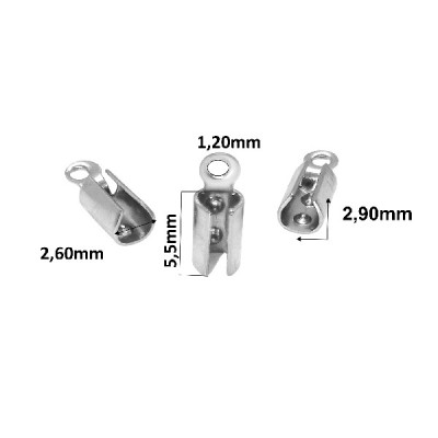 Koncovka na kůži zamačkávací 2mm z chirurgické oceli