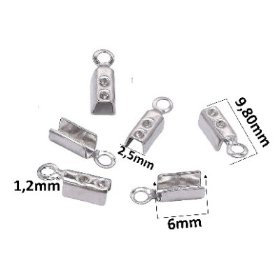 Crimping medium surgical steel tip on the skin