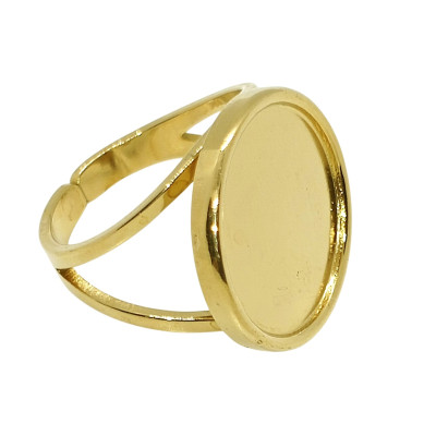 Adjustable ring with round bowl three colour options surgical steel