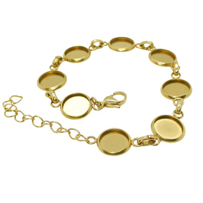 PVD light gold Náramek pro tmely a pryskyřici z chirurgické oceli