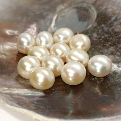 Natural freshwater pearl white 8,5-9mm drilled