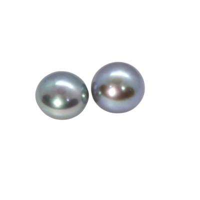 Natural gray freshwater pearl with metallic luster 8 -8,5mm drilled