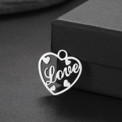 Pendant heart wih LOVE stainless steel