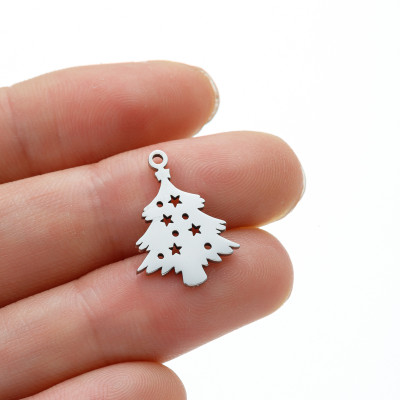 Přívěsek nazdobený vánoční stromeček nerezová ocel