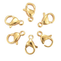 304 Stainless Steel Lobster Claw Clasps 10 x 6mm gold plating