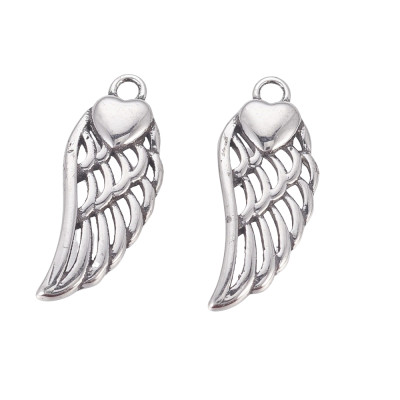 Pendant wing in three color combinations of surgical steel