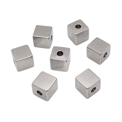 Cube beads 6mm stainless steel 304