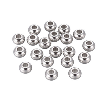 Smooth bead 3 x 5mm thread 2mm made of surgical steel