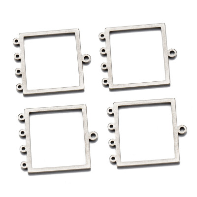 Přívěsek čtverec rámeček se 4 očky nerezová ocel 304