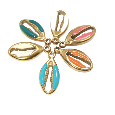 Shell pendant stainless steel 304 gold plating
