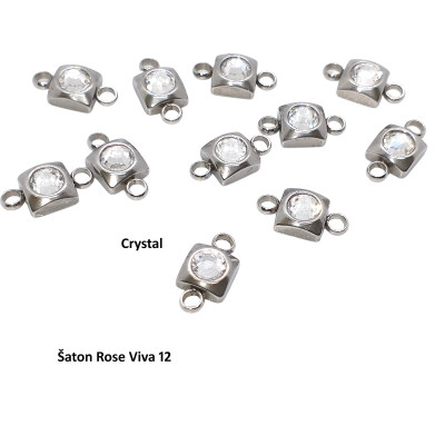 Konektor čtverec se šatonem Crystal chirurgická ocel