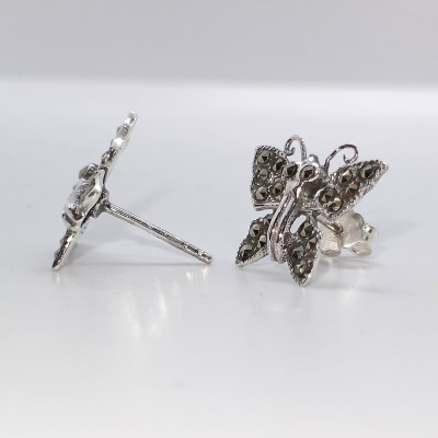 Marcasite heart earrings AG 925/1000