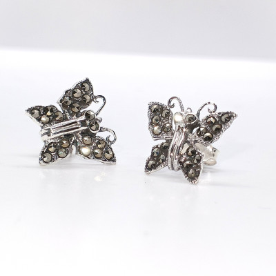 Marcasite heart earrings AG 925/1000