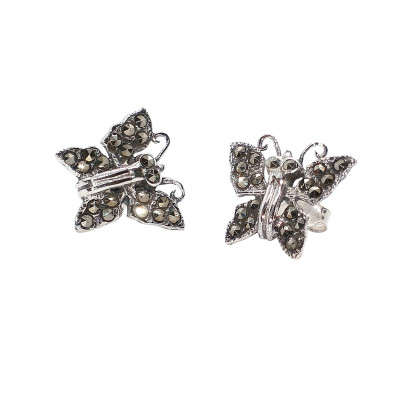 Marcasite heart earrings AG 925/1000