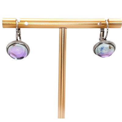 Earrings Surgical steel earrings with Crystal AB polymer ball