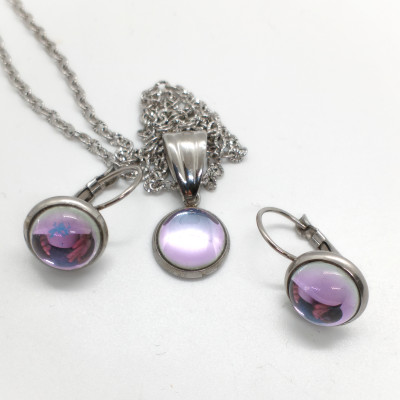 Earrings Surgical steel earrings with Crystal AB polymer ball