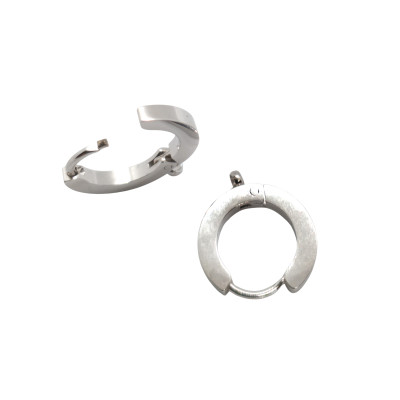 Kroužkové náušnice s očkem 2 x 15mm chirurgická ocel rhodium