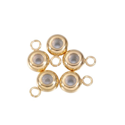 Smooth stopper bead with 8mm eyelet, 2.5mm thread, made of surgical steel