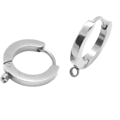 Hoop earrings with vertical or horizontal eyelet