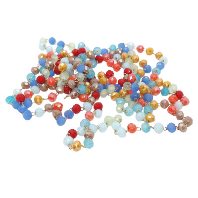 Chain link with firecrackers, blue-red mix, surgical steel, gold galvanization