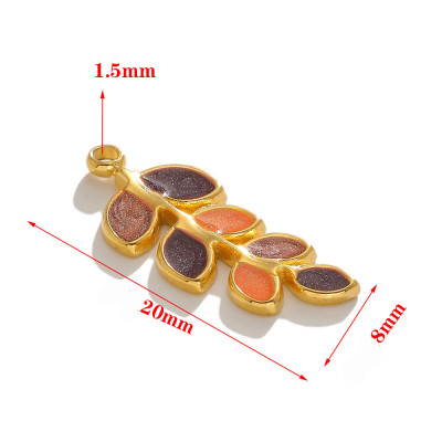 Leaf pendant, surgical steel, gold galvanization