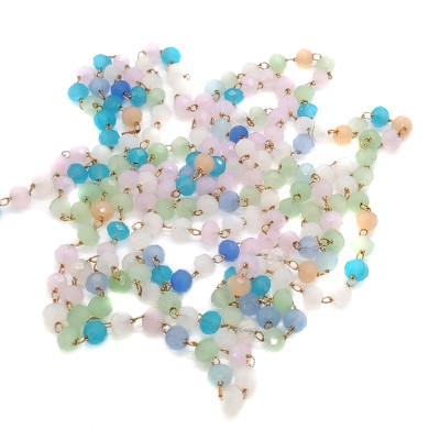 Řetízkovina s ohňovkami modrozelený mix SVĚTLEJŠÍ